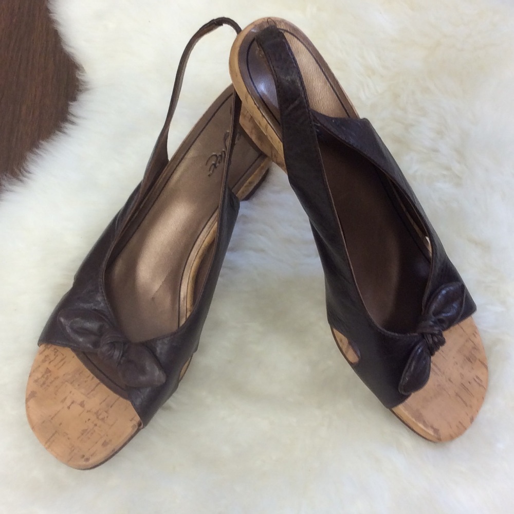 Dexter Open Toed Sling Back Wedge